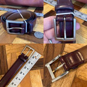 Full Grain Italian Leather Belt Sz 36/90 Mahogany